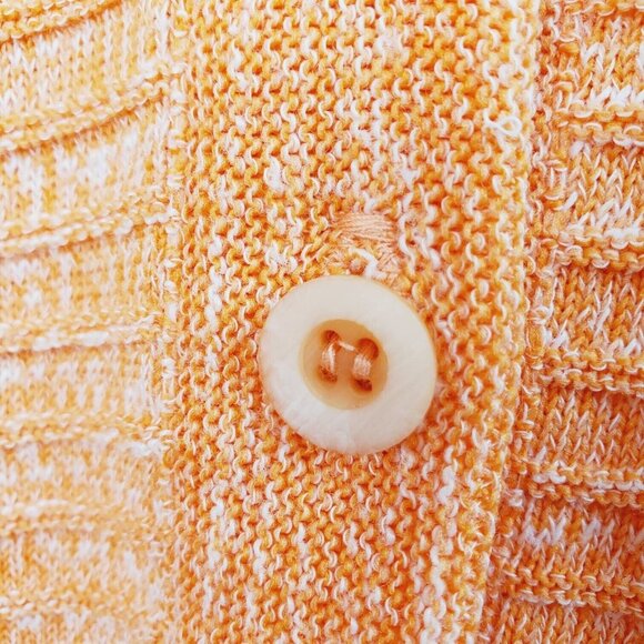 Vintage 1970's James Kenrob Women's 100% Trevira Polyester Peach Cardigan Sz 12 - Picture 3 of 8